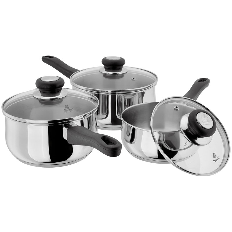 Judge Vista Stainless Steel Saucepans with Glass Lids & Reviews